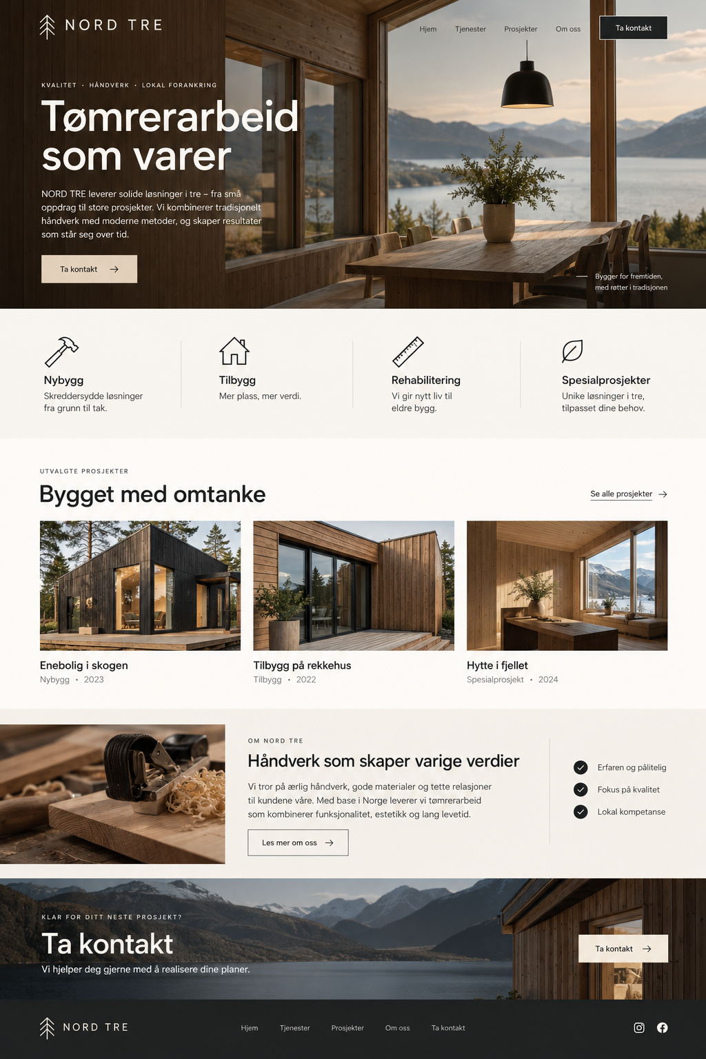 Nettsidemockup for håndverker