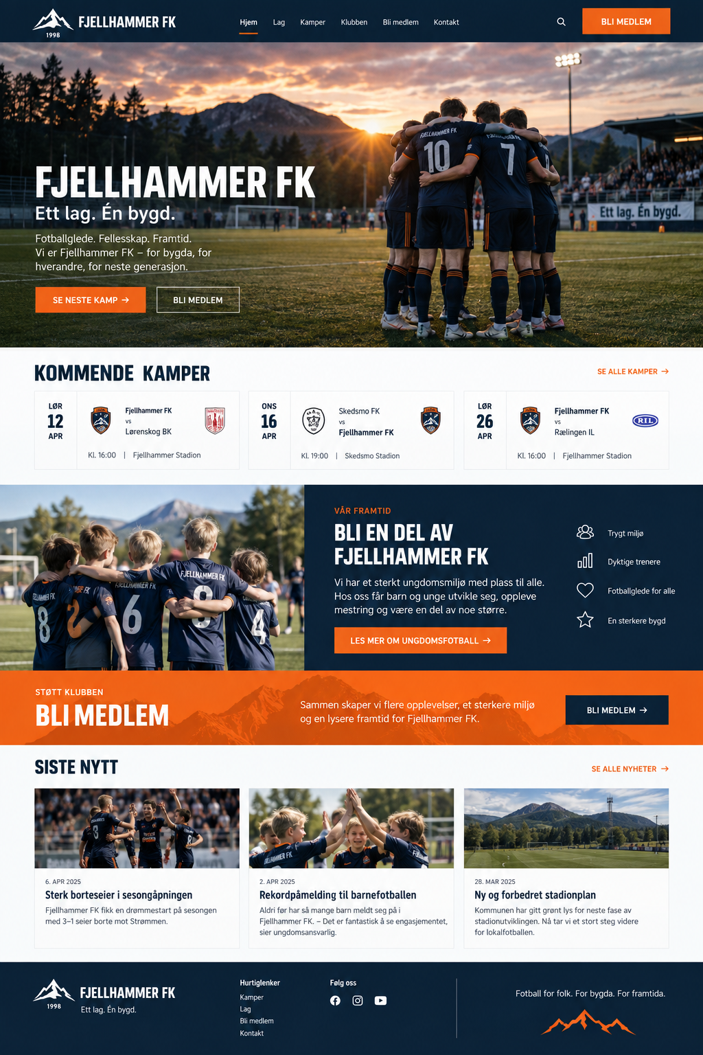Nettsidemockup for klubb eller forening