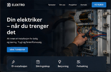 Konsept for elektrikernettside