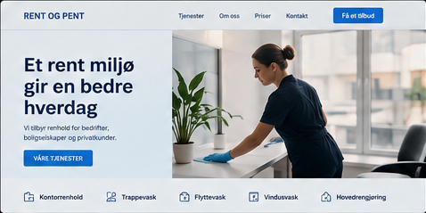 Konsept for renholdsnettside