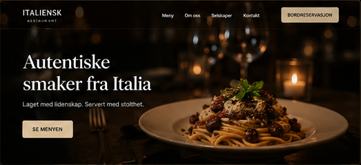 Konsept for restaurantnettside